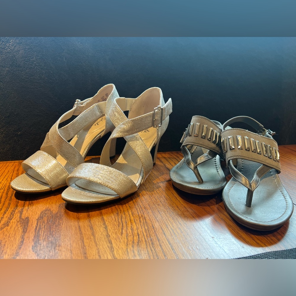 Elegant Gold Strappy Heels